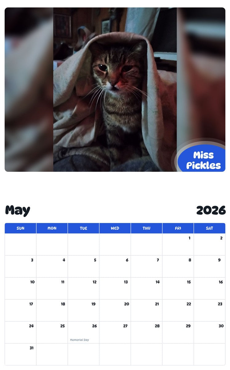 2026 - 2027 Miss Pickles - Pawidols Pet Calendar