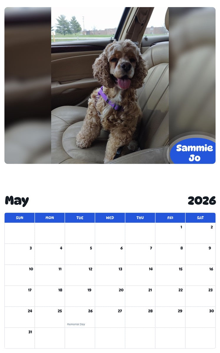 2026 - 2027 Sammie Jo - Pawidols Pet Calendar