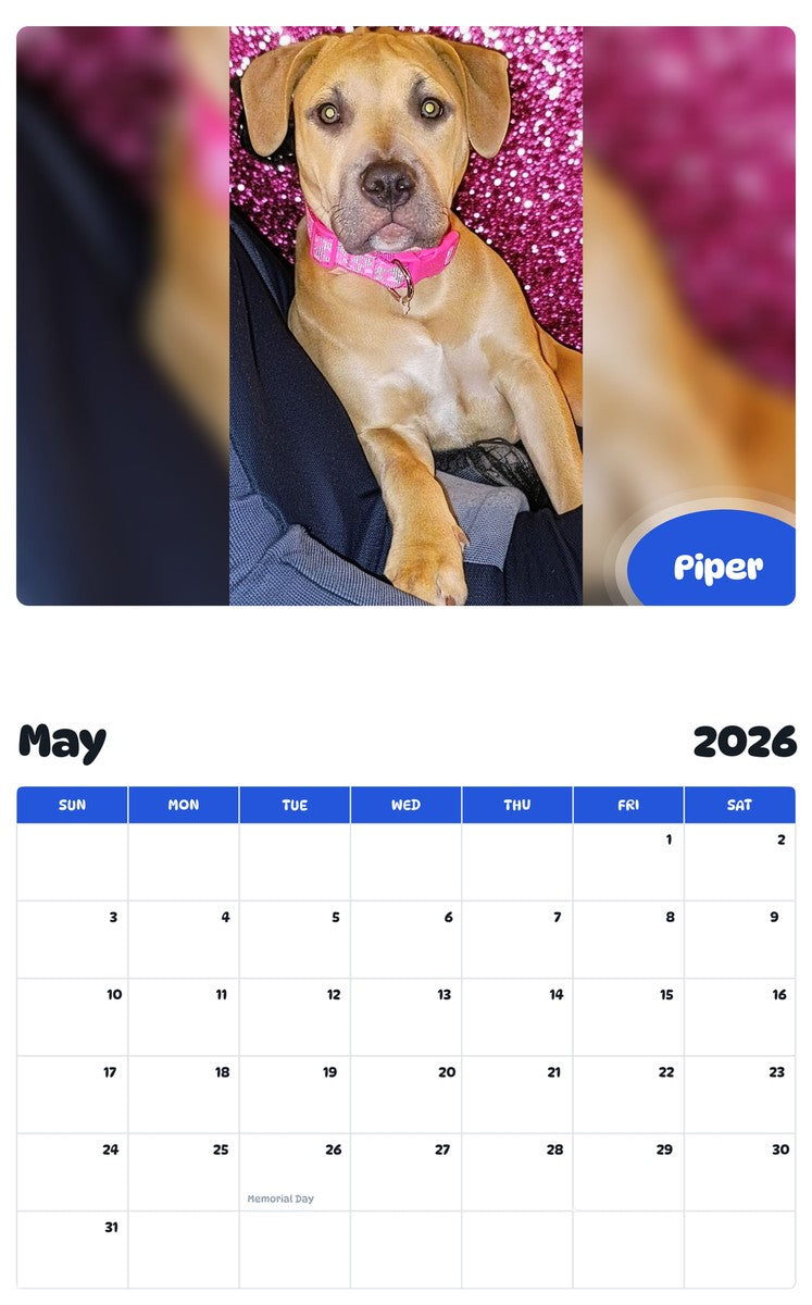 2026 - 2027 Piper - Pawidols Pet Calendar