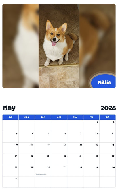 2026 - 2027 Millie - Pawidols Pet Calendar