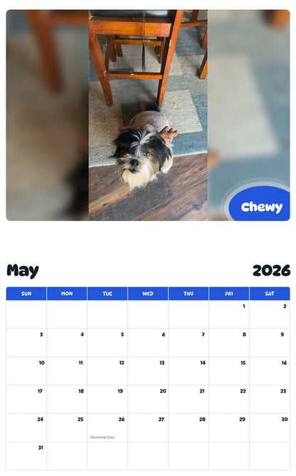 2026 - 2027 Chewy - Pawidols Pet Calendar