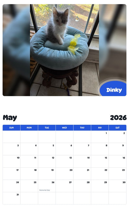 2026 - 2027 Dinky - Pawidols Pet Calendar