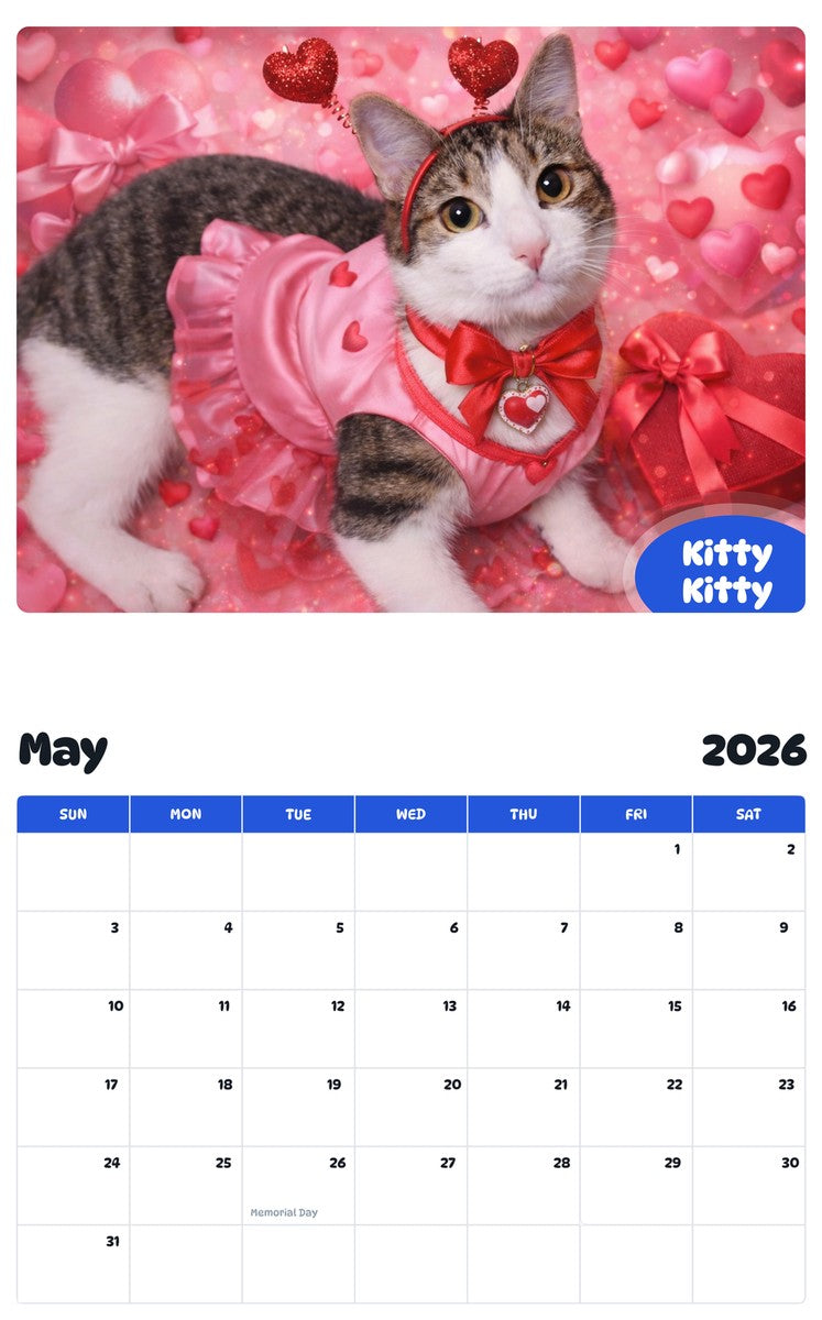 2026 - 2027 Kitty Kitty - Pawidols Pet Calendar