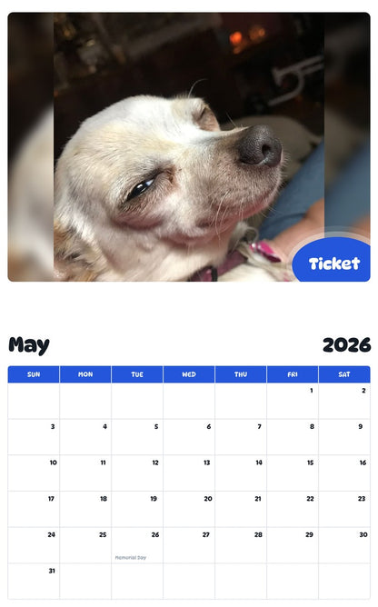 2026 - 2027 Ticket - Pawidols Pet Calendar