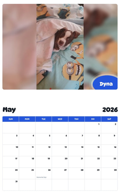 2026 - 2027 Dyna - Pawidols Pet Calendar