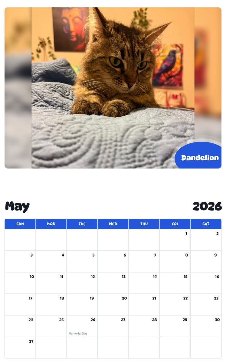 2026 - 2027 Dandelion - Pawidols Pet Calendar