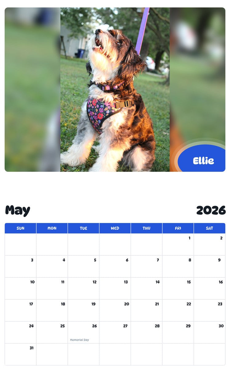2026 - 2027 Ellie - Pawidols Pet Calendar