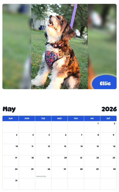 2026 - 2027 Ellie - Pawidols Pet Calendar