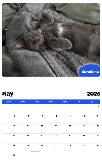 2026 - 2027 Geraldine - Pawidols Pet Calendar