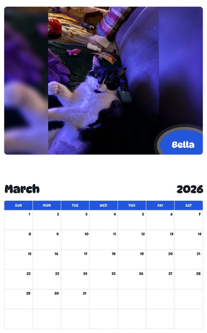 November 2025 - October 2026 Bella - Pawidols Pet Calendar