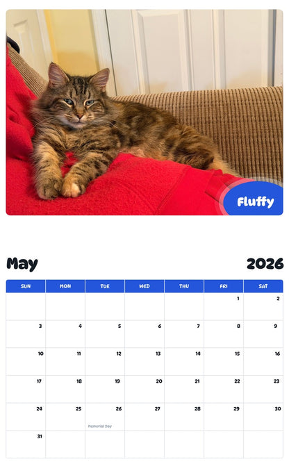 2026 - 2027 Fluffy - Pawidols Pet Calendar