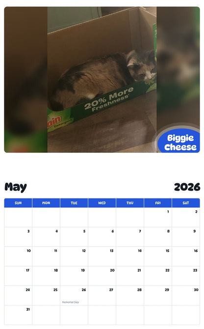 2026 - 2027 Biggie Cheese - Pawidols Pet Calendar