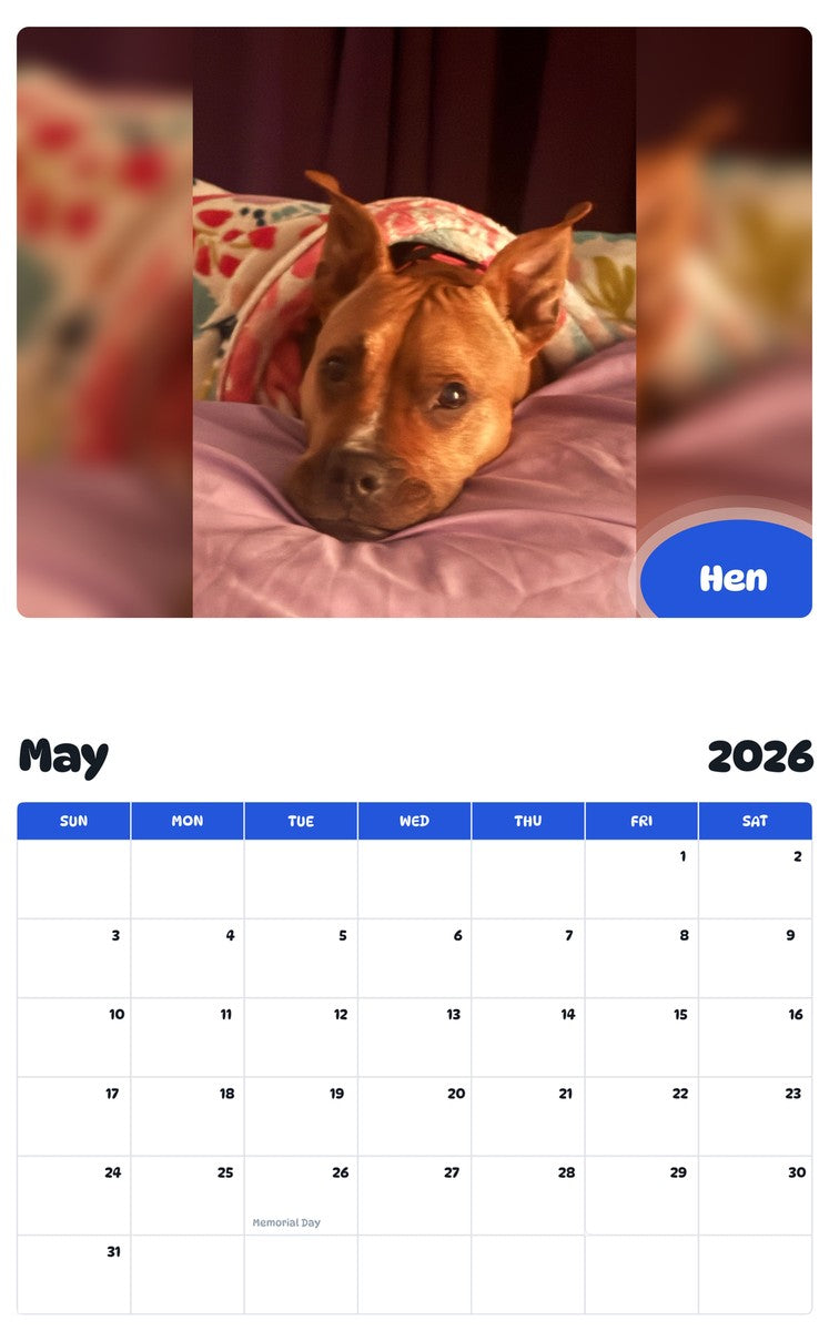 2026 - 2027 Hen - Pawidols Pet Calendar