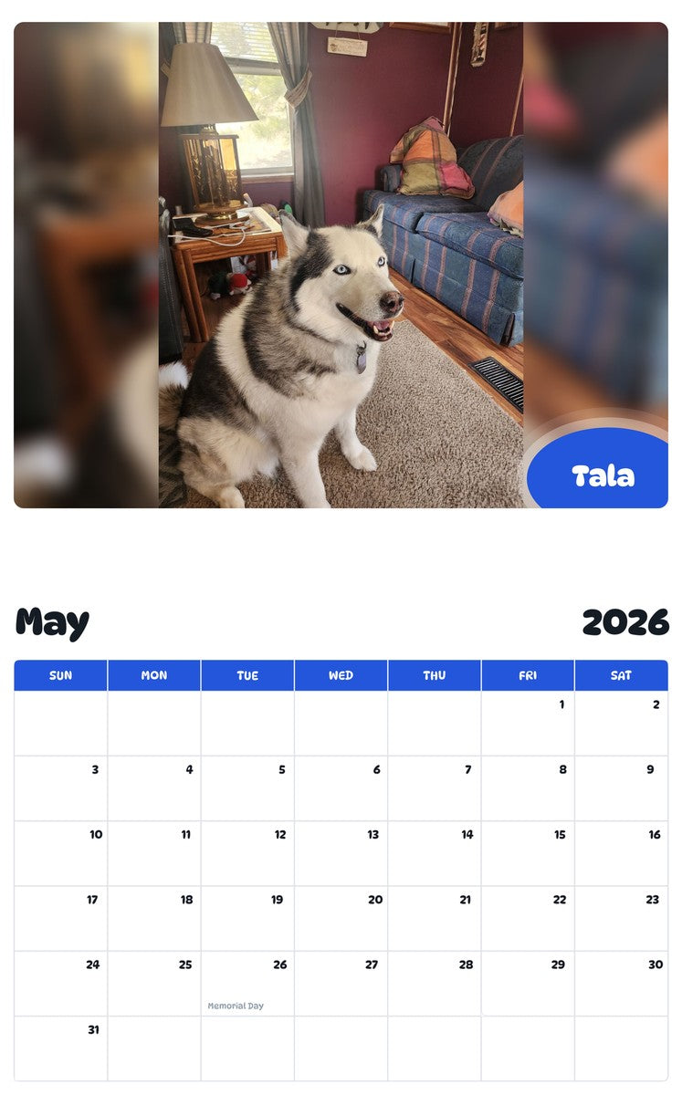 2026 - 2027 Tala - Pawidols Pet Calendar