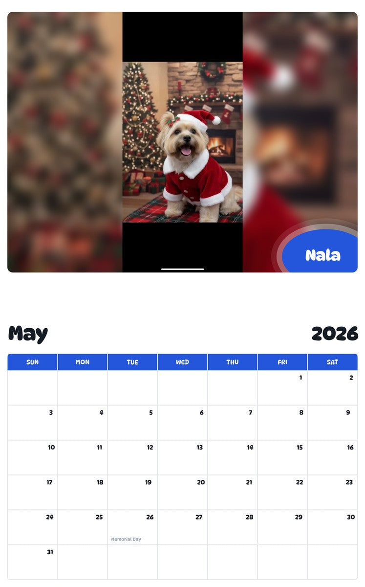 2026 - 2027 Nala - Pawidols Pet Calendar