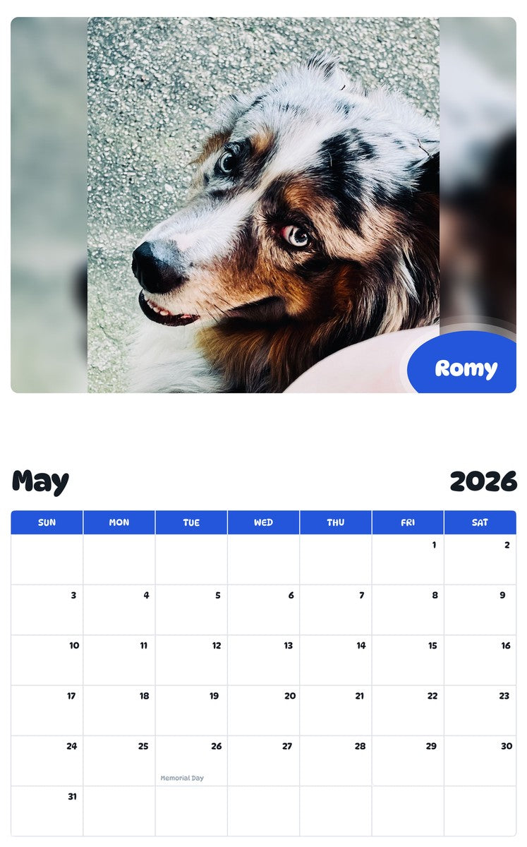 2026 - 2027 Romy - Pawidols Pet Calendar