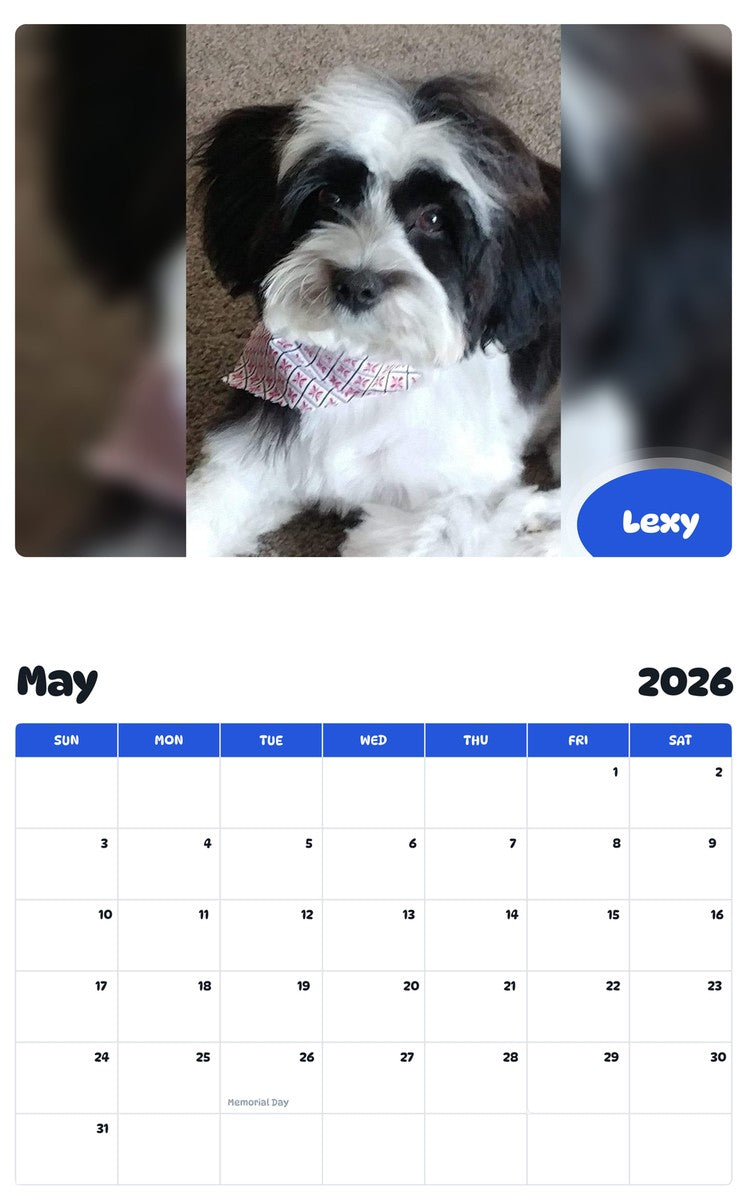 2026 - 2027 Lexy - Pawidols Pet Calendar