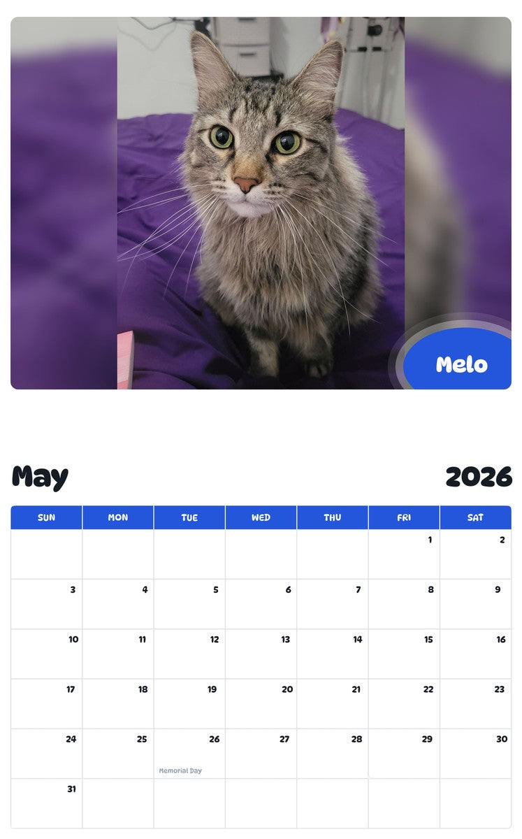 2026 - 2027 Melo - Pawidols Pet Calendar