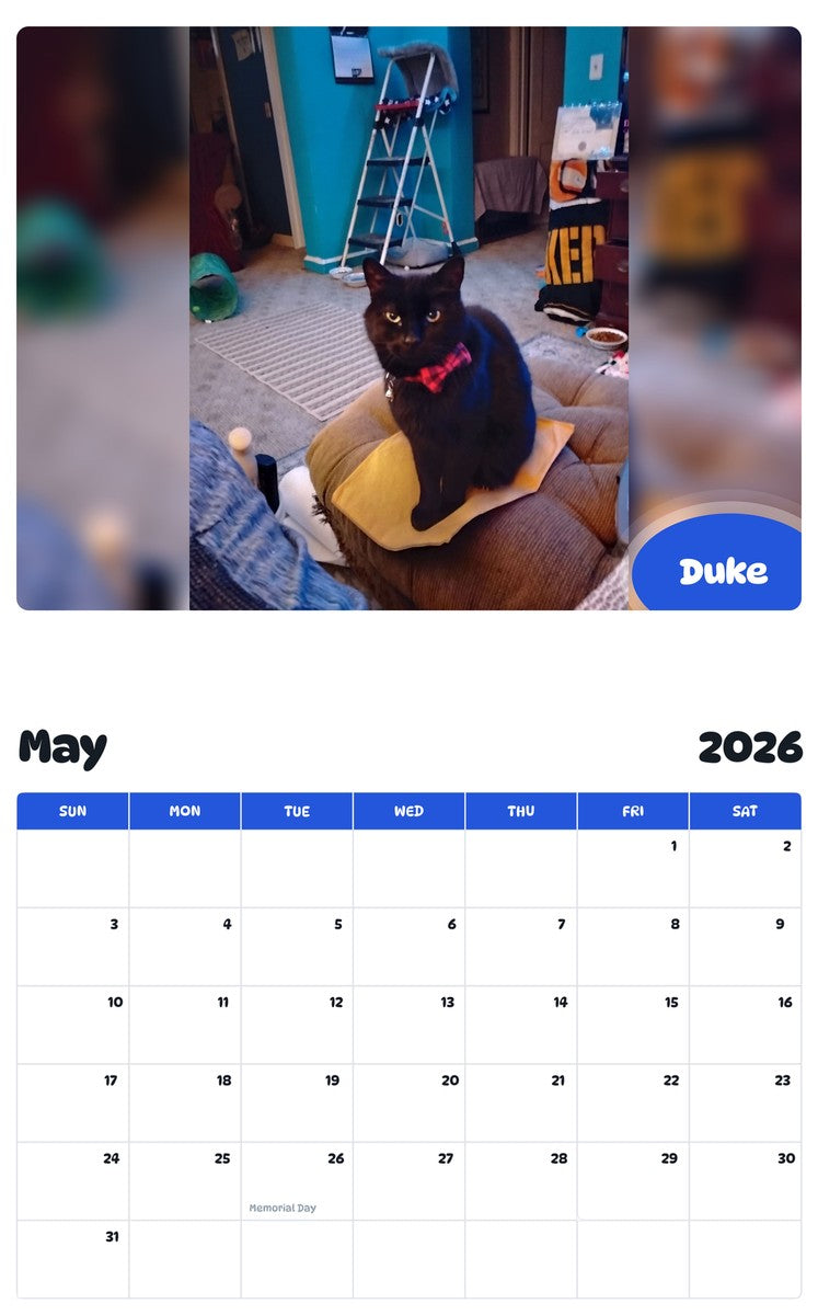 2026 - 2027 Duke - Pawidols Pet Calendar