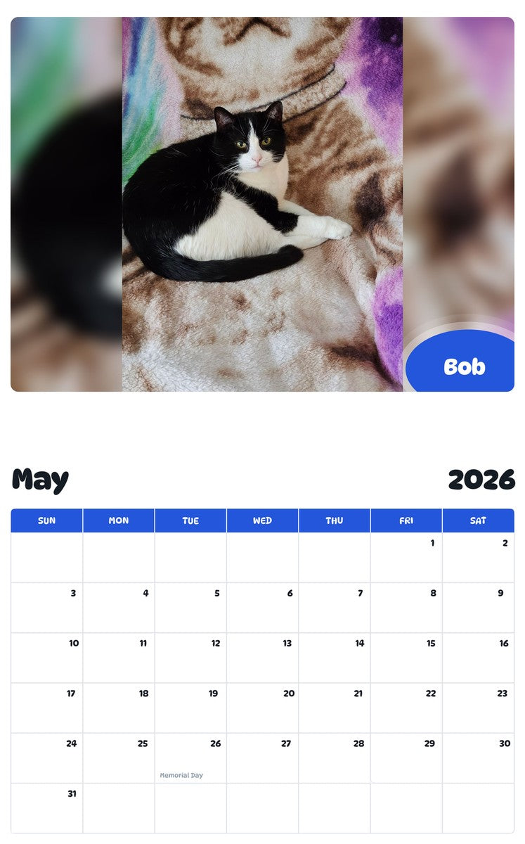 2026 - 2027 Bob - Pawidols Pet Calendar