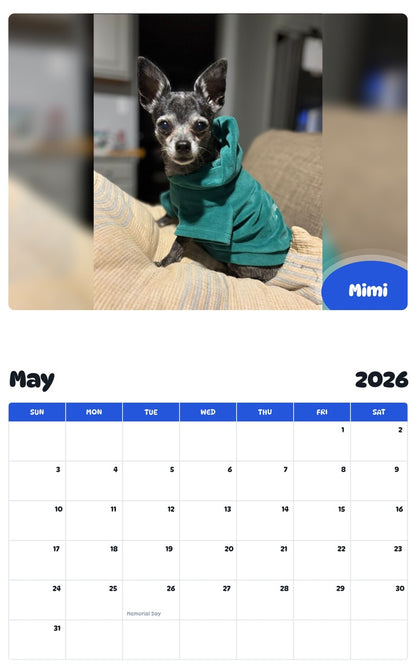 2026 - 2027 Mimi - Pawidols Pet Calendar