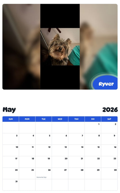 2026 - 2027 Ryver - Pawidols Pet Calendar