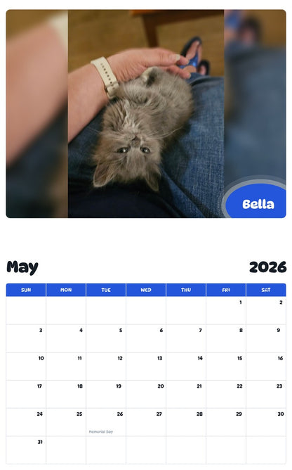 2026 - 2027 Bella - Pawidols Pet Calendar