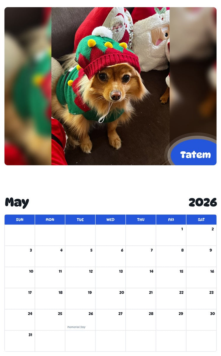 2026 - 2027 Tatem - Pawidols Pet Calendar