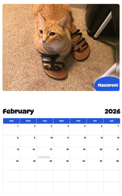 October 2025 - September 2026 Macaroni - Pawidols Pet Calendar