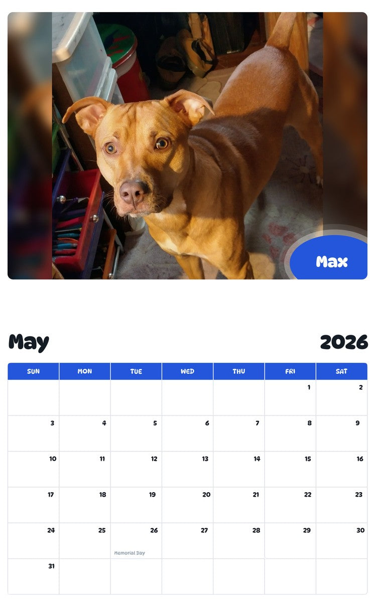 2026 - 2027 Max - Pawidols Pet Calendar