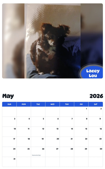 2026 - 2027 Lacey Lou - Pawidols Pet Calendar