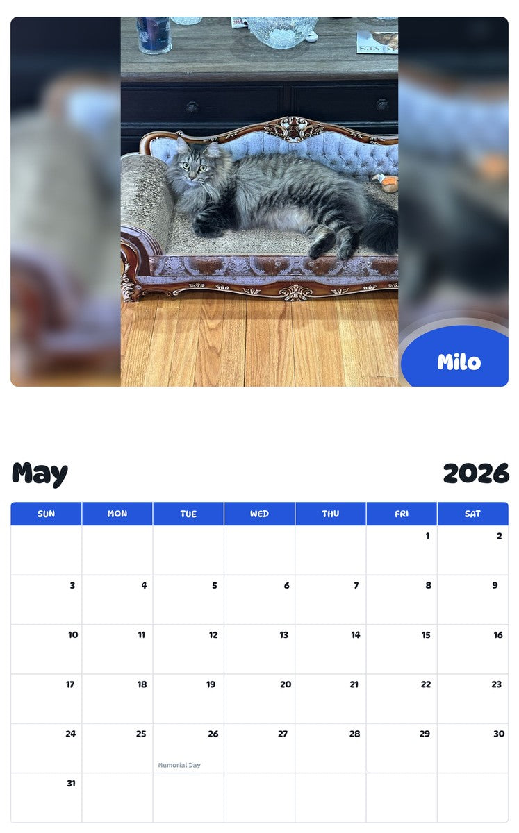 2026 - 2027 Milo - Pawidols Pet Calendar