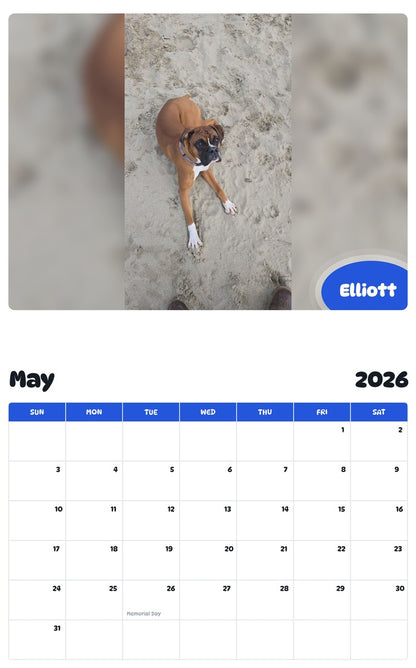 2026 - 2027 Elliott - Pawidols Pet Calendar