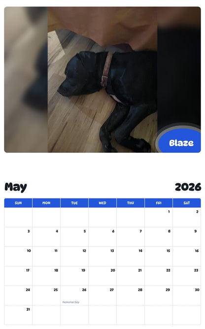 2026 - 2027 Blaze - Pawidols Pet Calendar