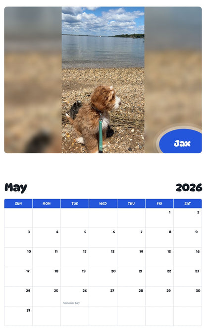 2026 - 2027 Jax - Pawidols Pet Calendar