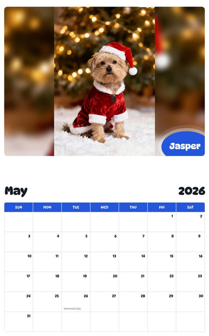 2026 - 2027 Jasper - Pawidols Pet Calendar