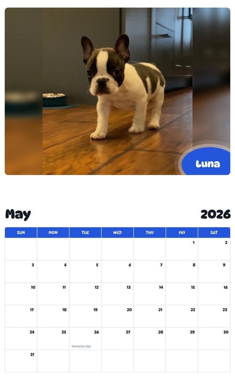 2026 - 2027 Luna - Pawidols Pet Calendar