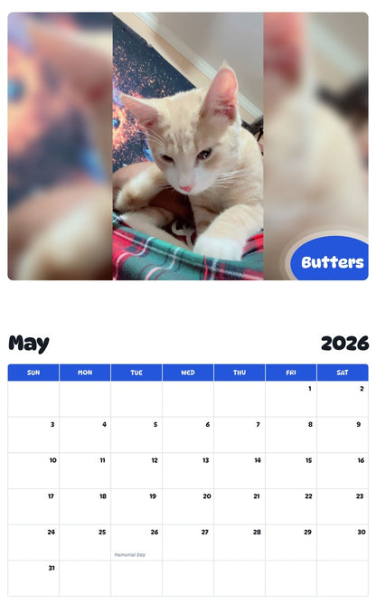 2026 - 2027 Butters - Pawidols Pet Calendar