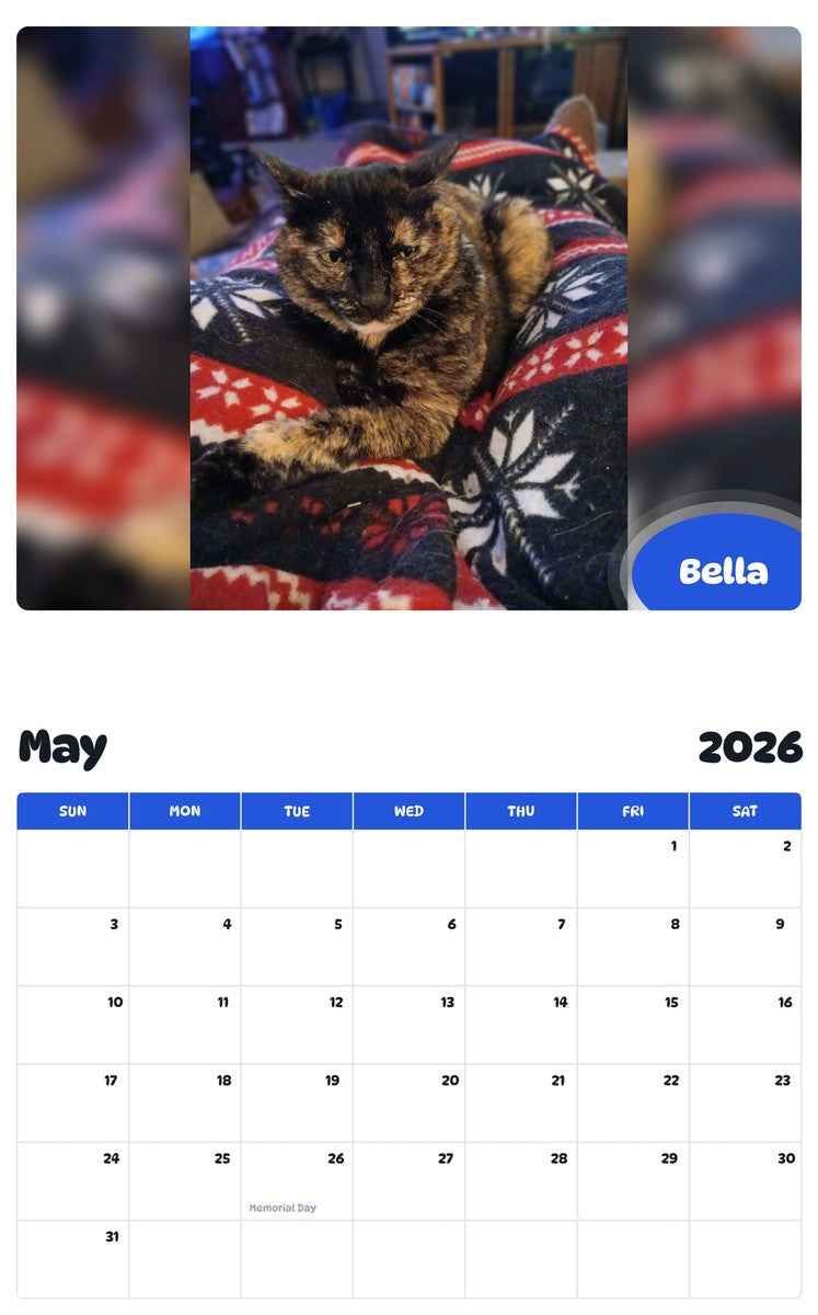 2026 - 2027 Bella - Pawidols Pet Calendar
