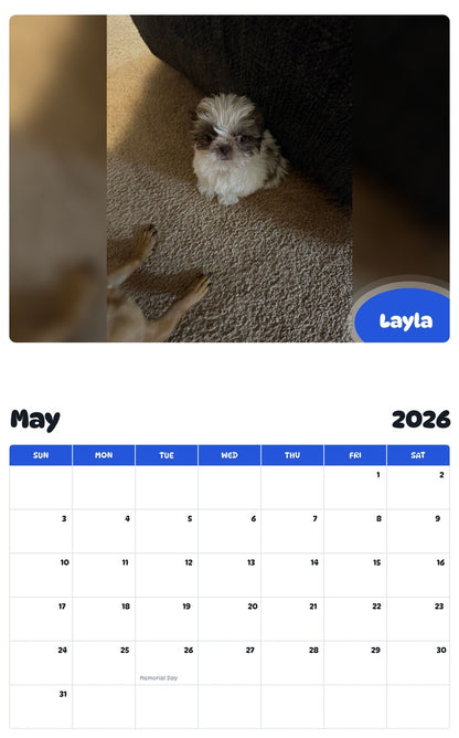 2026 - 2027 Layla - Pawidols Pet Calendar
