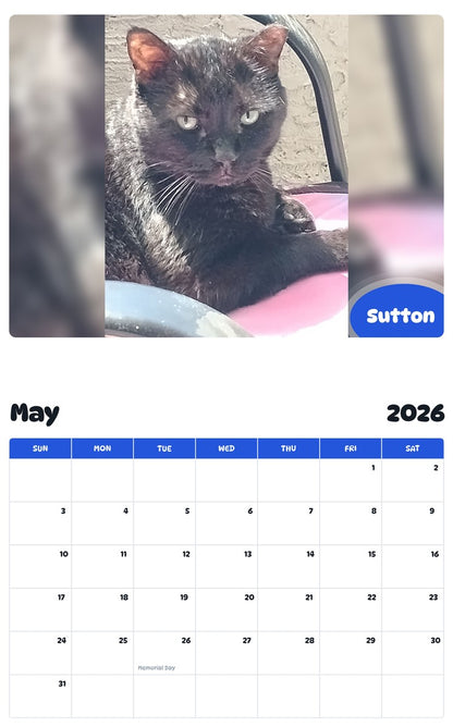 2026 - 2027 Sutton - Pawidols Pet Calendar