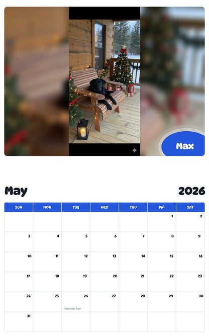 2026 - 2027 Max - Pawidols Pet Calendar