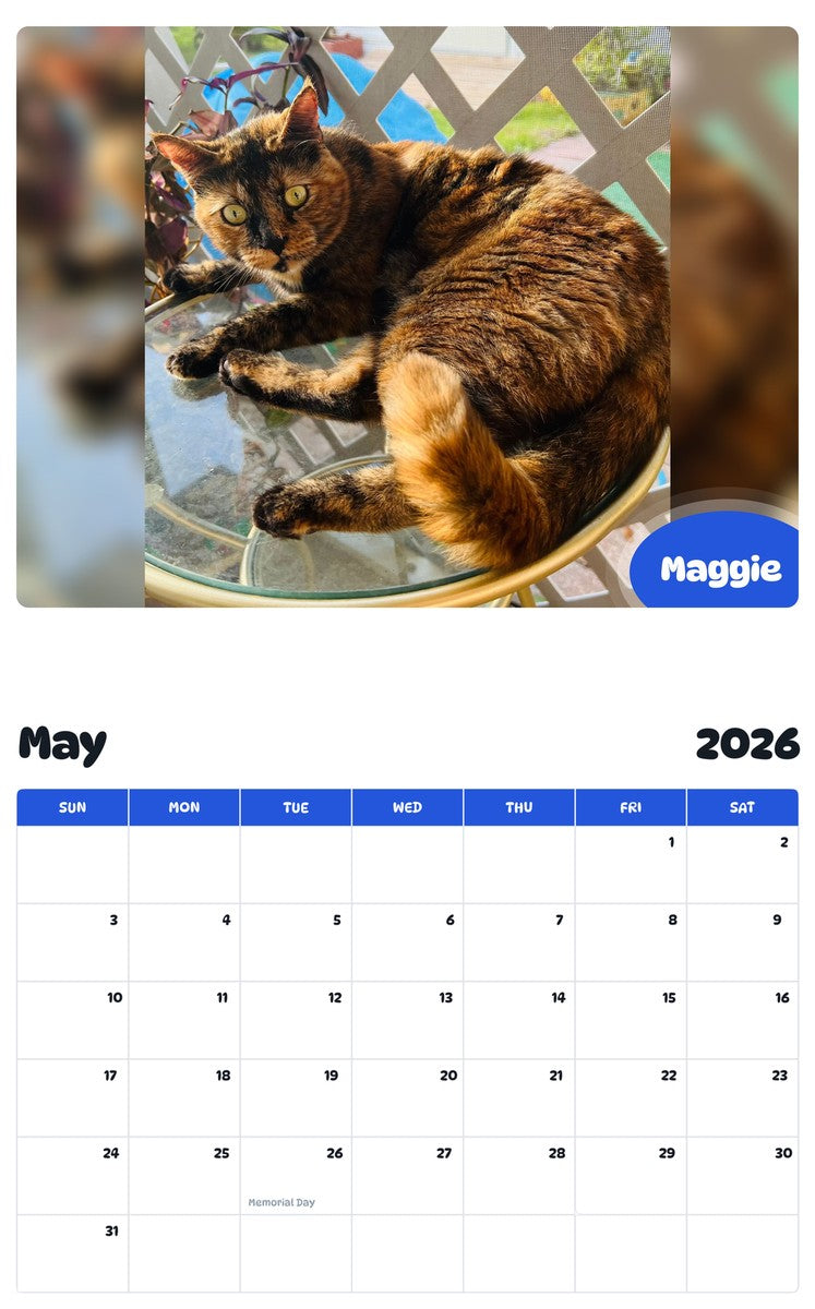 2026 - 2027 Maggie - Pawidols Pet Calendar