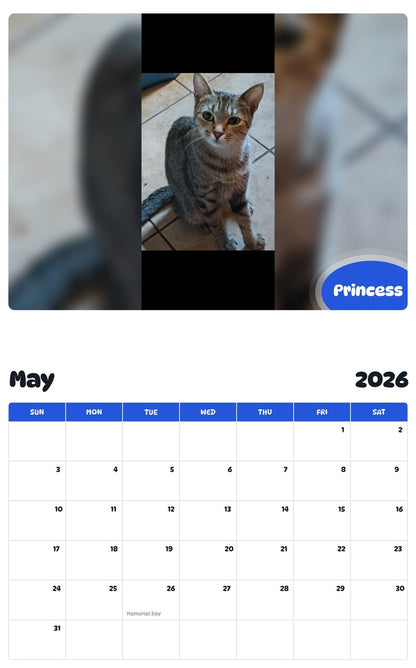2026 - 2027 Princess - Pawidols Pet Calendar