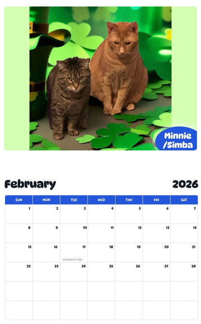 October 2025 - September 2026 Minnie/Simba - Pawidols Pet Calendar