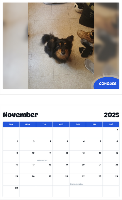 July 2025 - June 2026 Conquer - Pawidols Pet Calendar