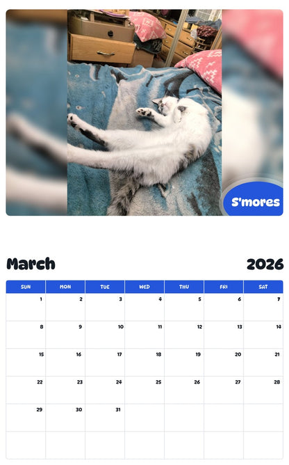 November 2025 - October 2026 S'mores - Pawidols Pet Calendar