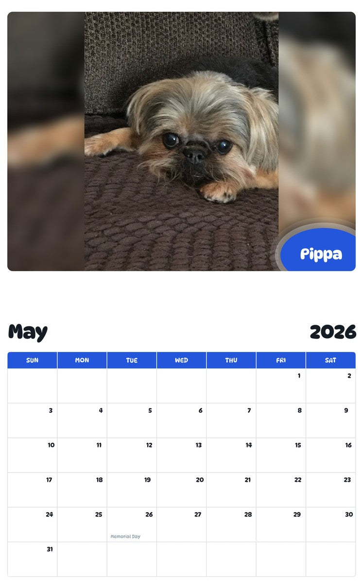 2026 - 2027 Pippa - Pawidols Pet Calendar