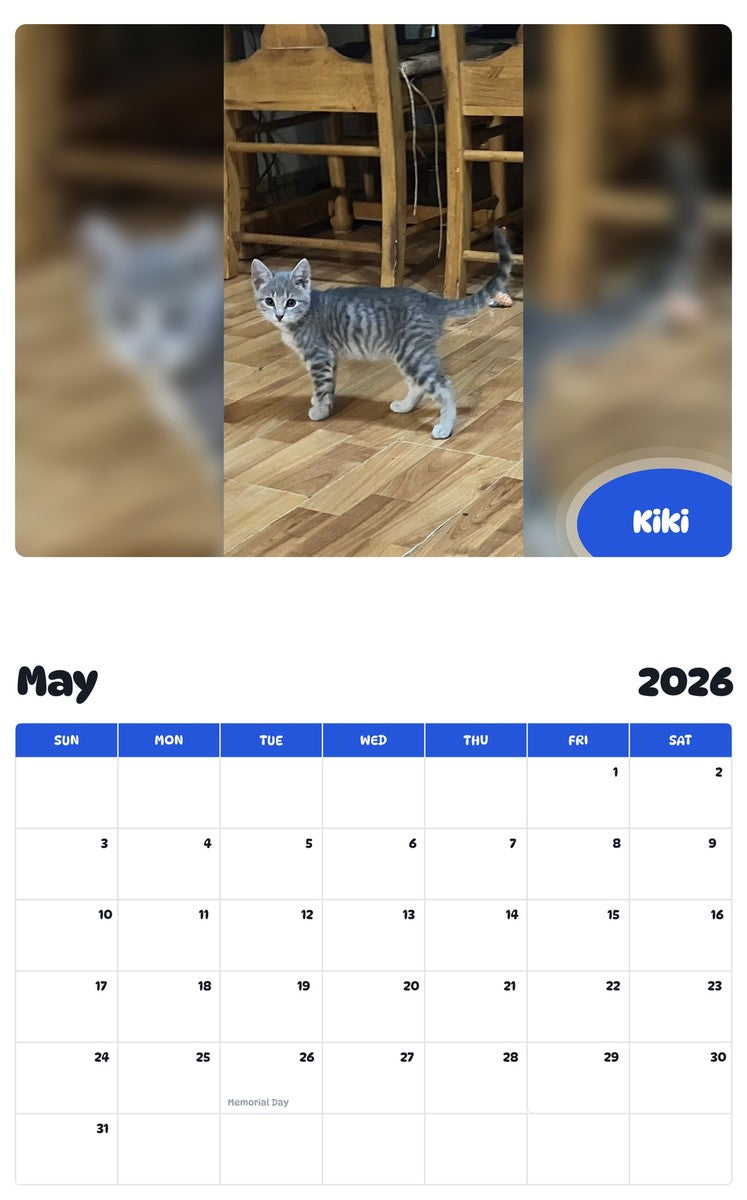 2026 - 2027 Kiki - Pawidols Pet Calendar
