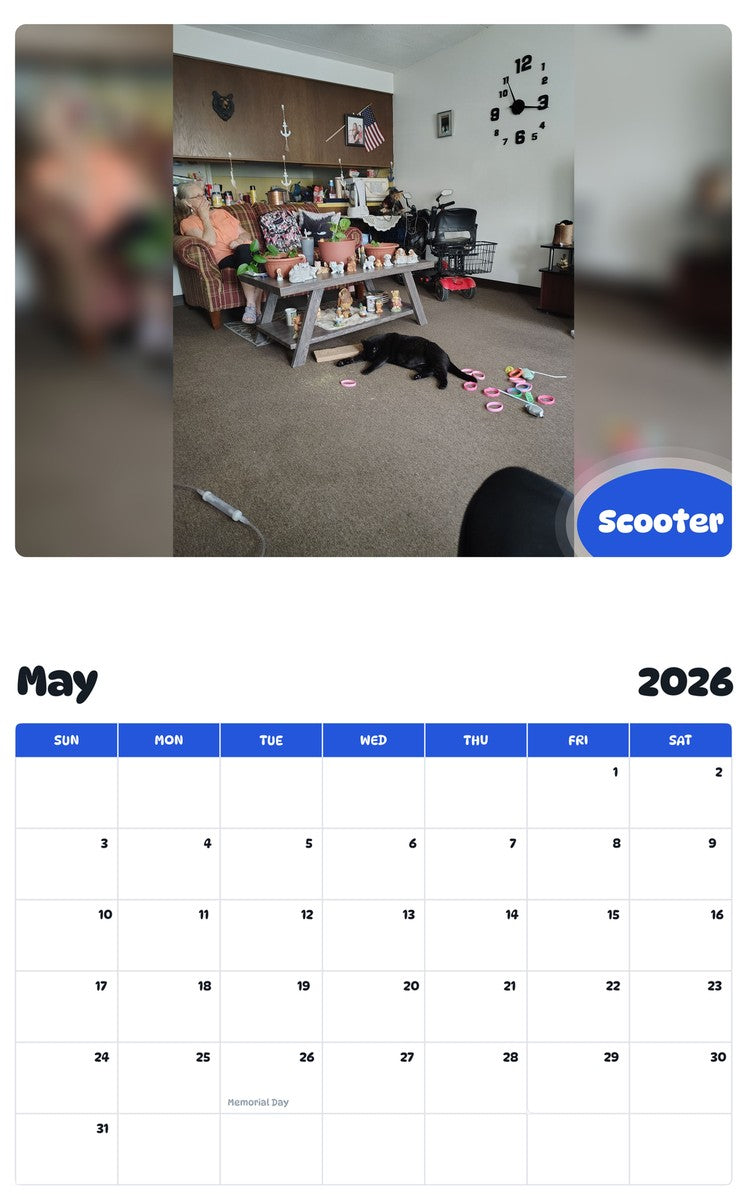 2026 - 2027 Scooter - Pawidols Pet Calendar